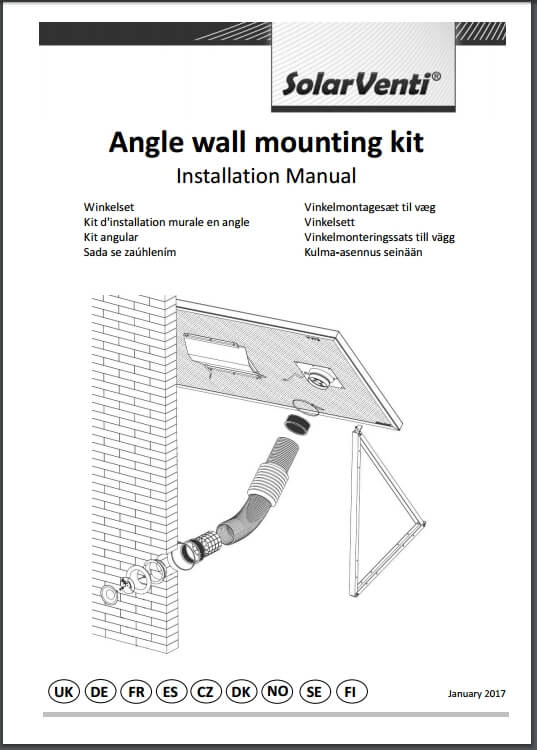 Manual för Vaggmontering med lutning av solarventi luftsolfangare